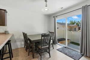 Dining area featuring baseboards