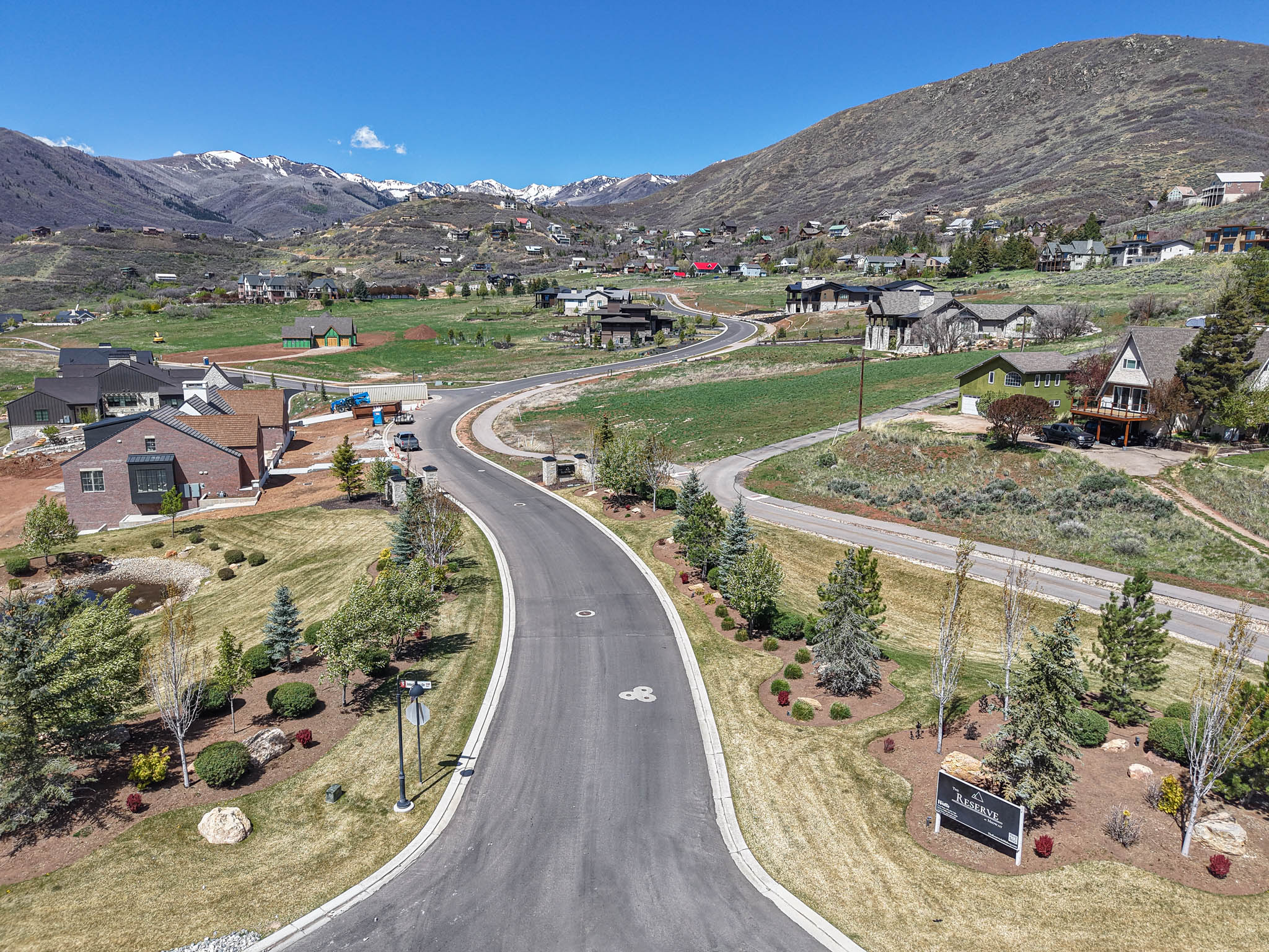 View of mountain backdrop with nearby suburban area