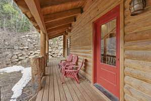 View of wooden deck