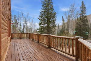 View of wooden deck