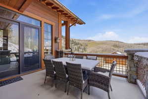 View of patio featuring outdoor dining area