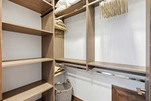 View of walk in closet