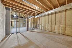 View of unfinished basement