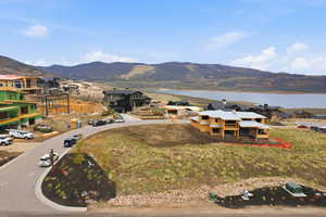Aerial view of a mountainous background