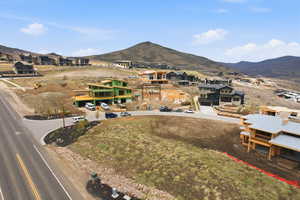 View of mountain background with nearby suburban area