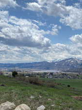 View of mountain background with rural landscape