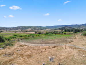 View of mountain background with rural landscape