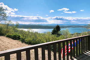 Water view with a mountainous background