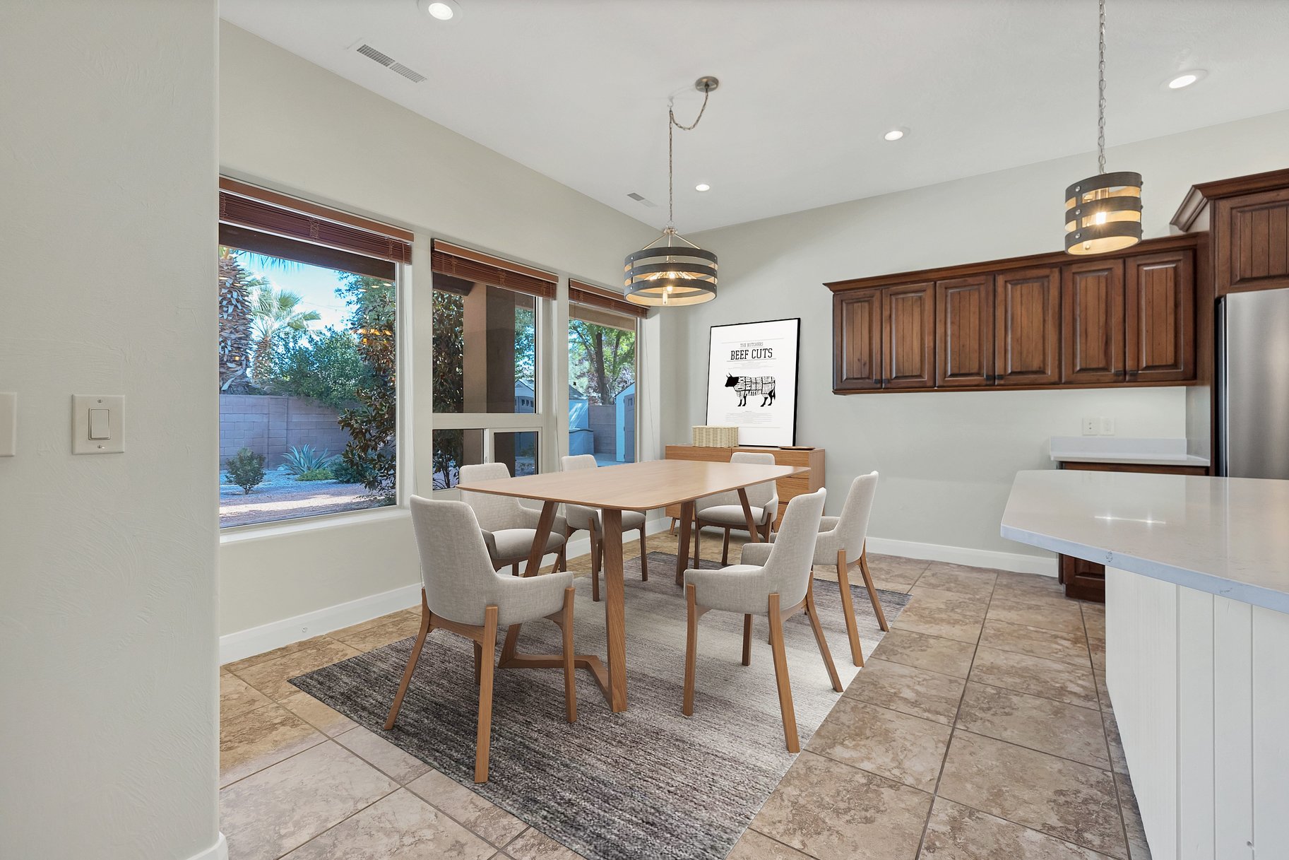 Dining room featuring recessed lighting and baseboards