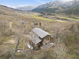 Mountain view with rural landscape