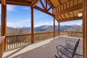Deck with a mountain view