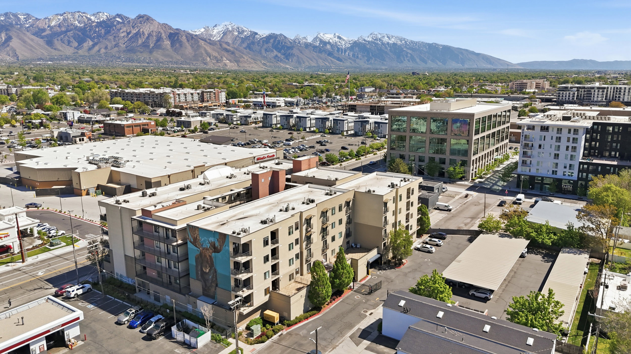 View of urban area featuring a mountainous background