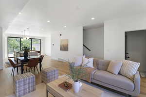 Back View showing Powder Room and Stairs