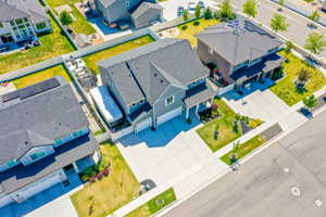 Aerial perspective of suburban area