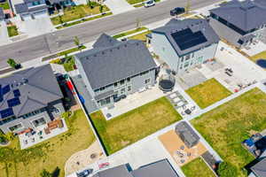 Aerial view of residential area