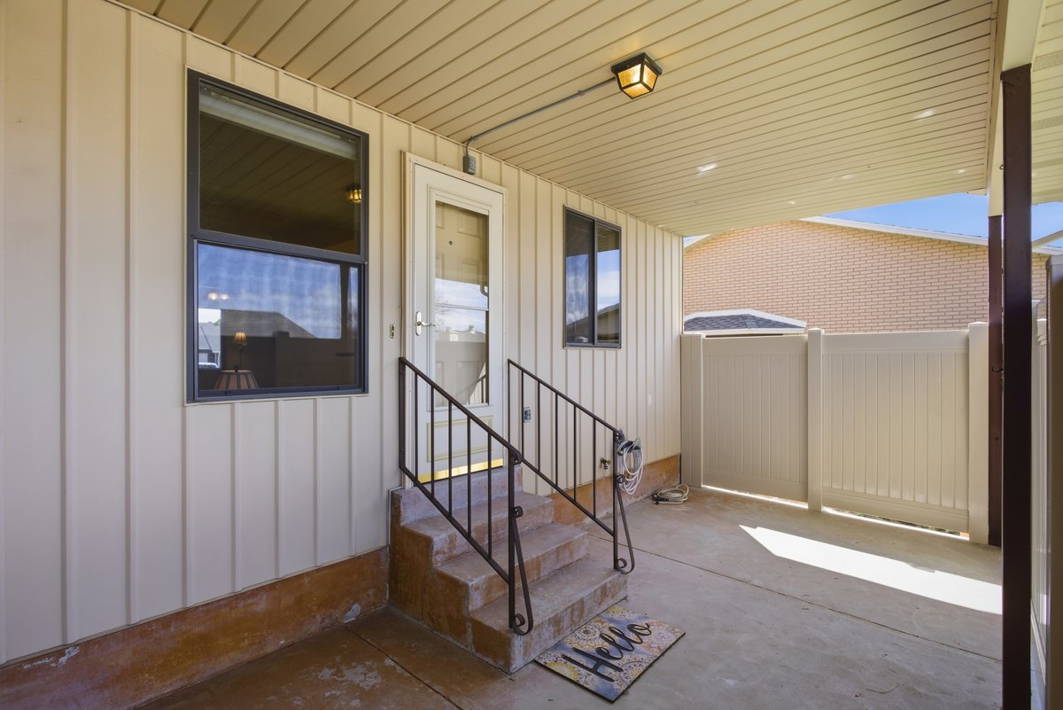 View of covered porch