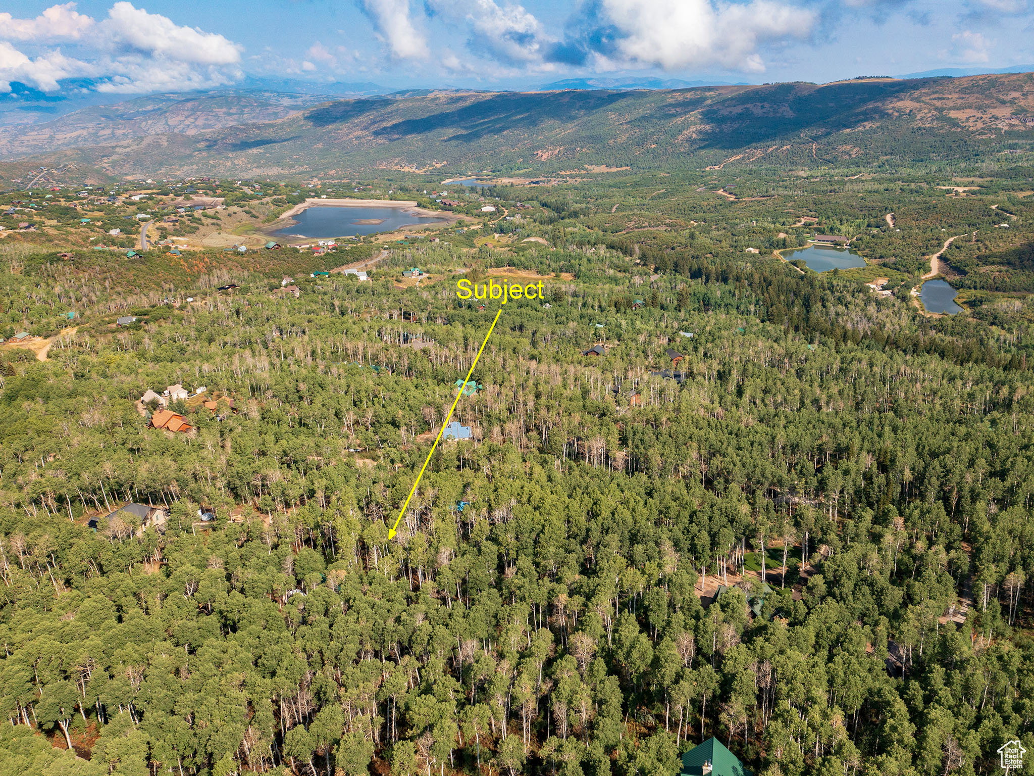 Bird's eye view of a water and mountain view