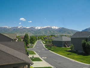 View of mountain background with nearby suburban area