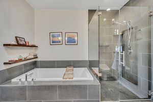 Master Full bathroom with a shower stall and a bath