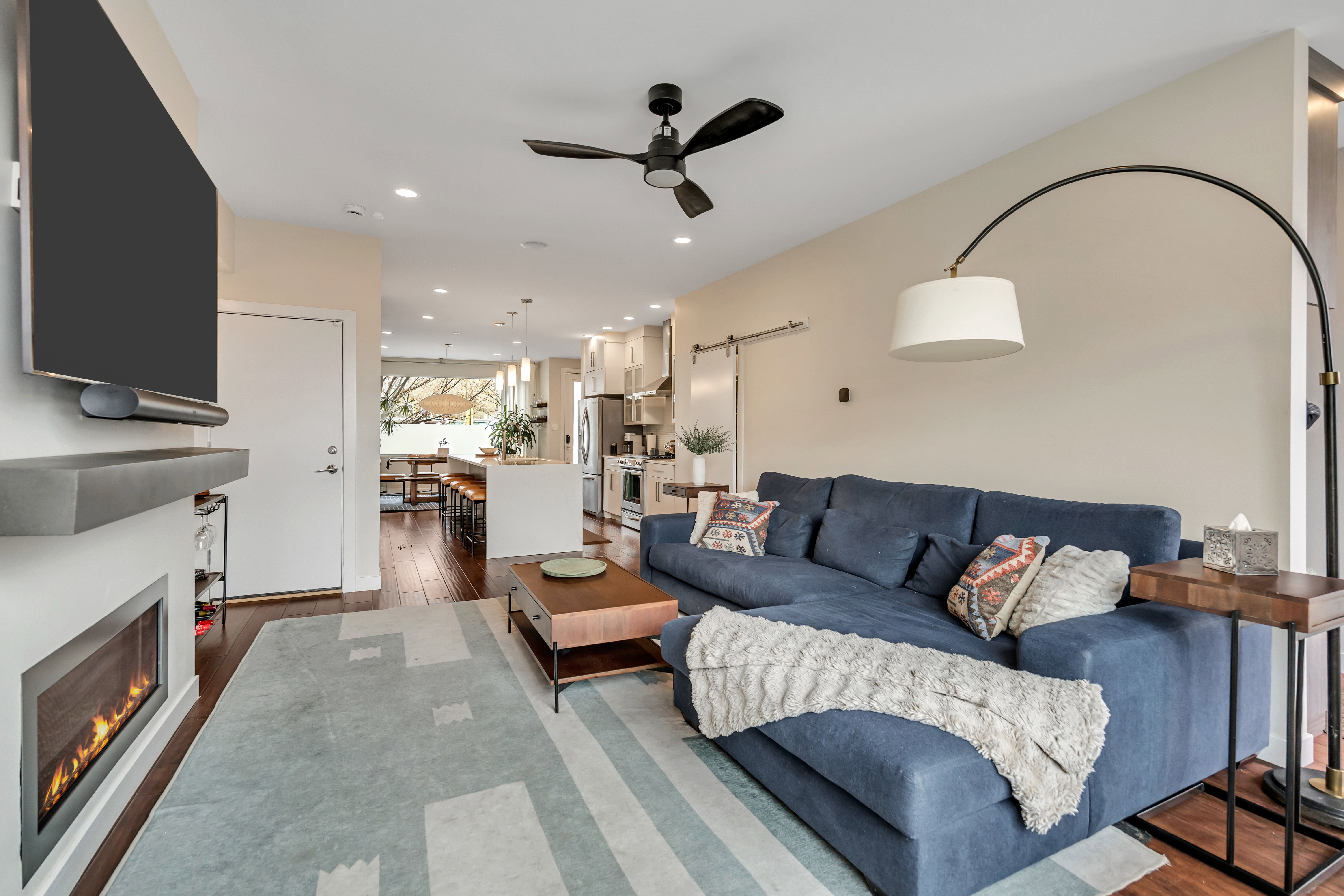 Living area for the main unit.  The door pictured on the left leads to the ADU below.