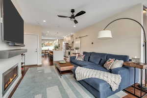 Living area for the main unit.  The door pictured on the left leads to the ADU below.