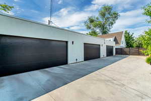 Garage with driveway