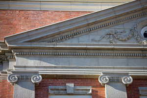 Exterior view of brick siding
