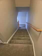 Stairway with carpet floors
