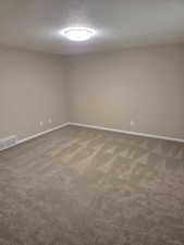 Living room with new paint and new carpet