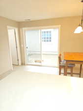 New sliding patio door in dining room area