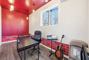 Sound insulated, climate controlled Bedroom #5 - attached to garage. Optional office, sound studio, podcast room, craft room, or extra storage.
