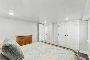ADU Bedroom (#3 in house) featuring LVP flooring, recessed lighting, and can lights
