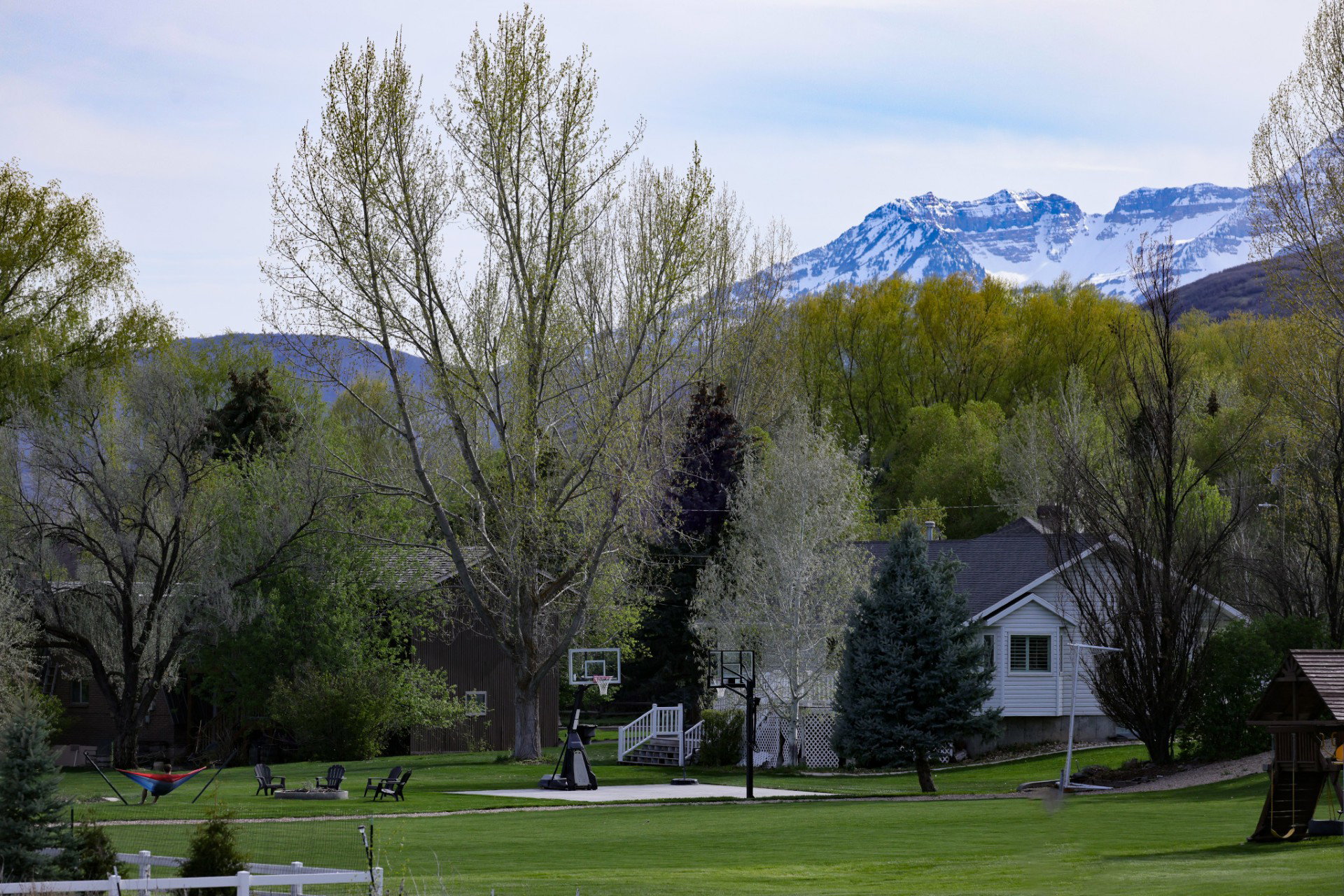 rear view of home and large yard
