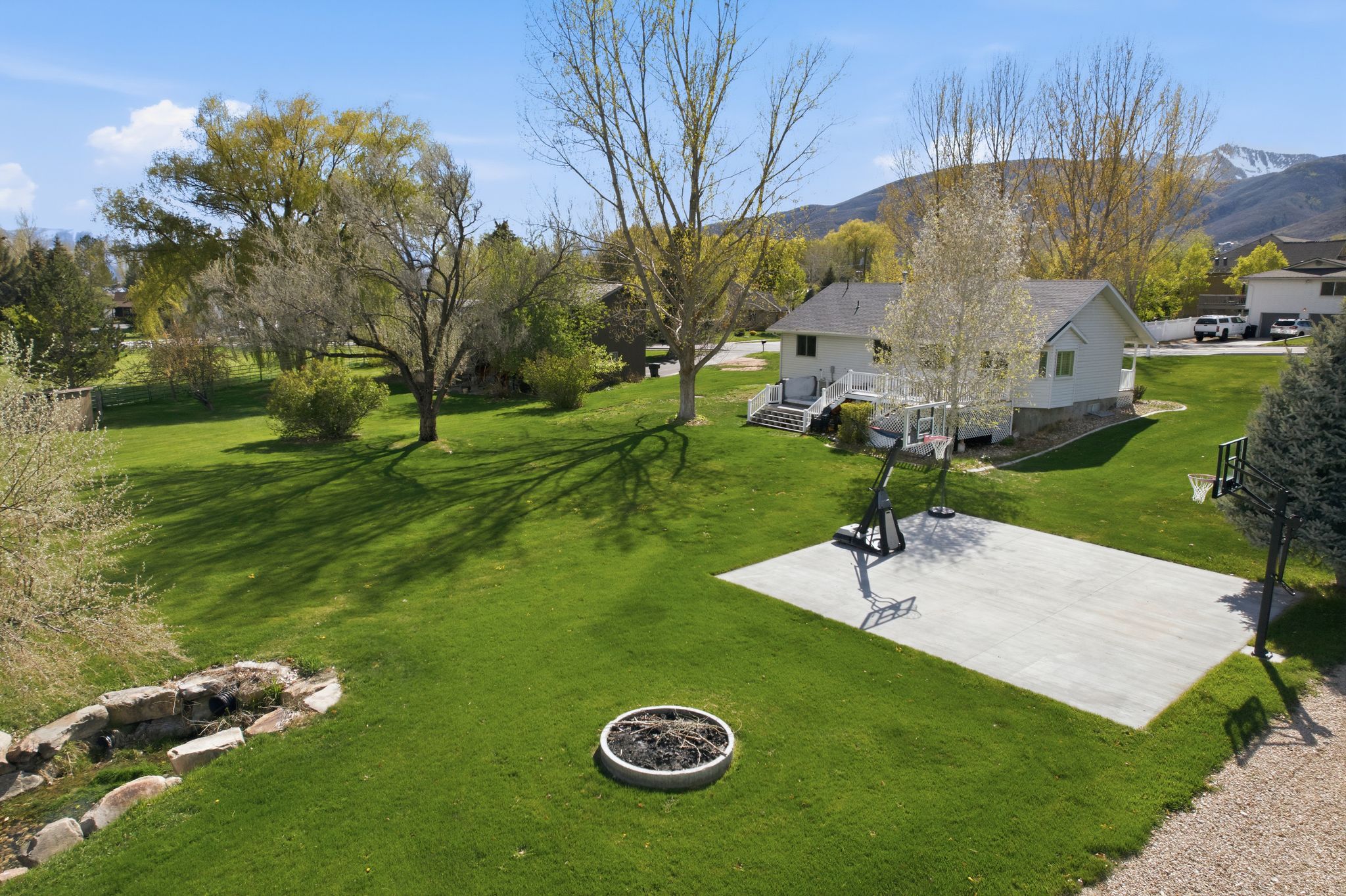 sports court and fire pit