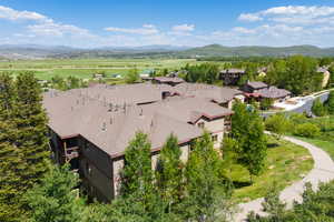 Bird's eye view of a mountain backdrop