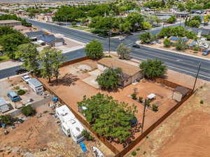 Aerial view of residential area