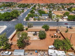 Aerial view of a mountainous background