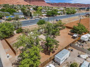 Bird's eye view of a mountain backdrop