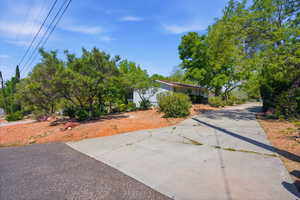 View of yard with concrete driveway