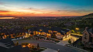 Aerial view at dusk