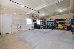 Garage featuring car charger