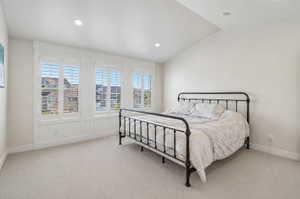 Master bedroom with vaulted ceilings