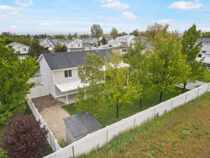 Aerial view of residential area