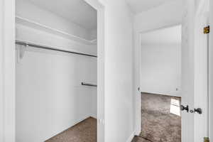 View of master closet