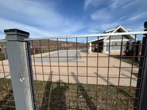 Gate featuring a mountain view