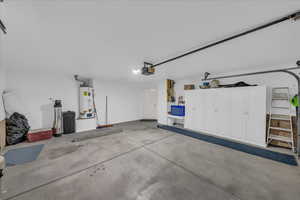 Garage with water heater