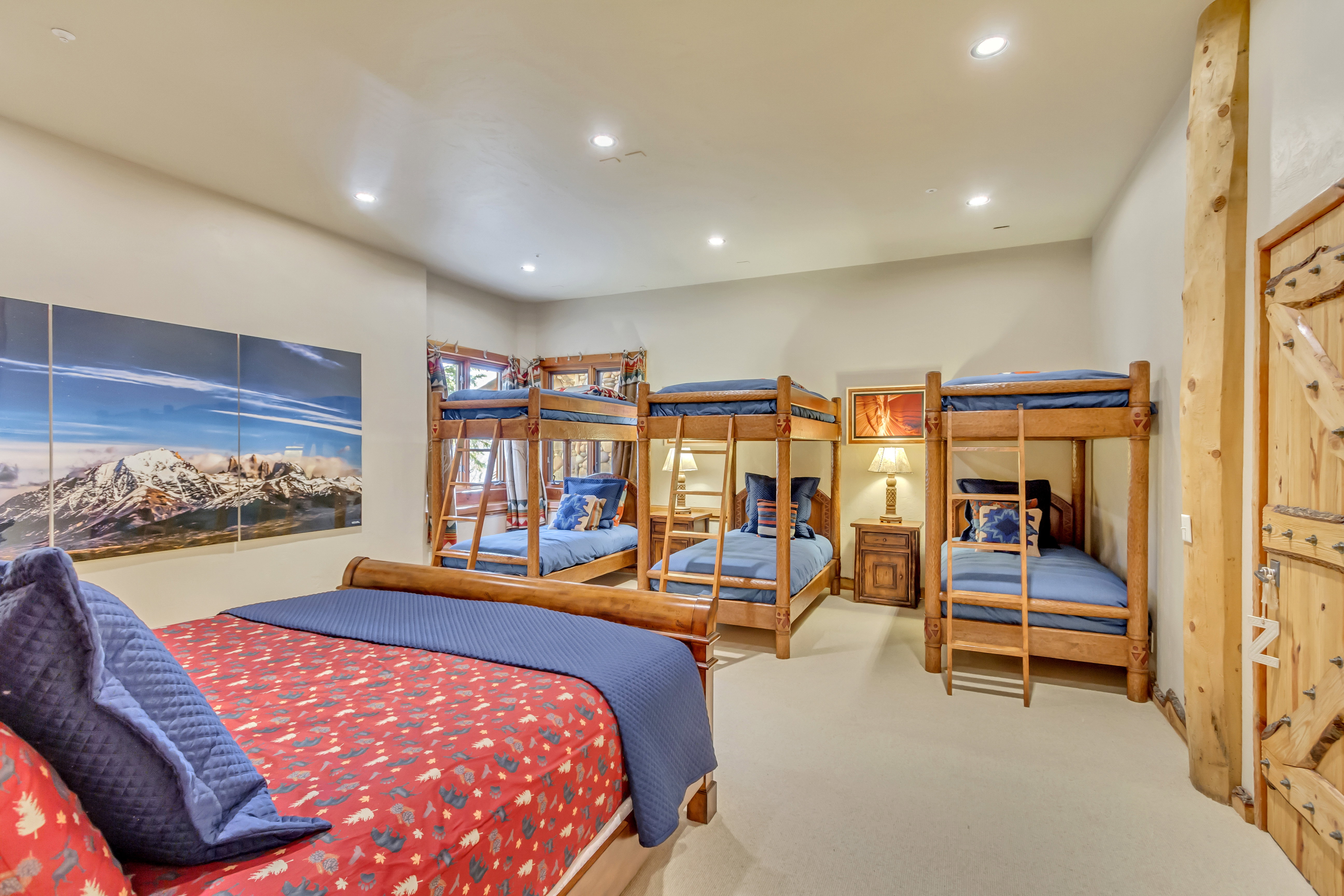 Bedroom featuring carpet flooring and recessed lighting