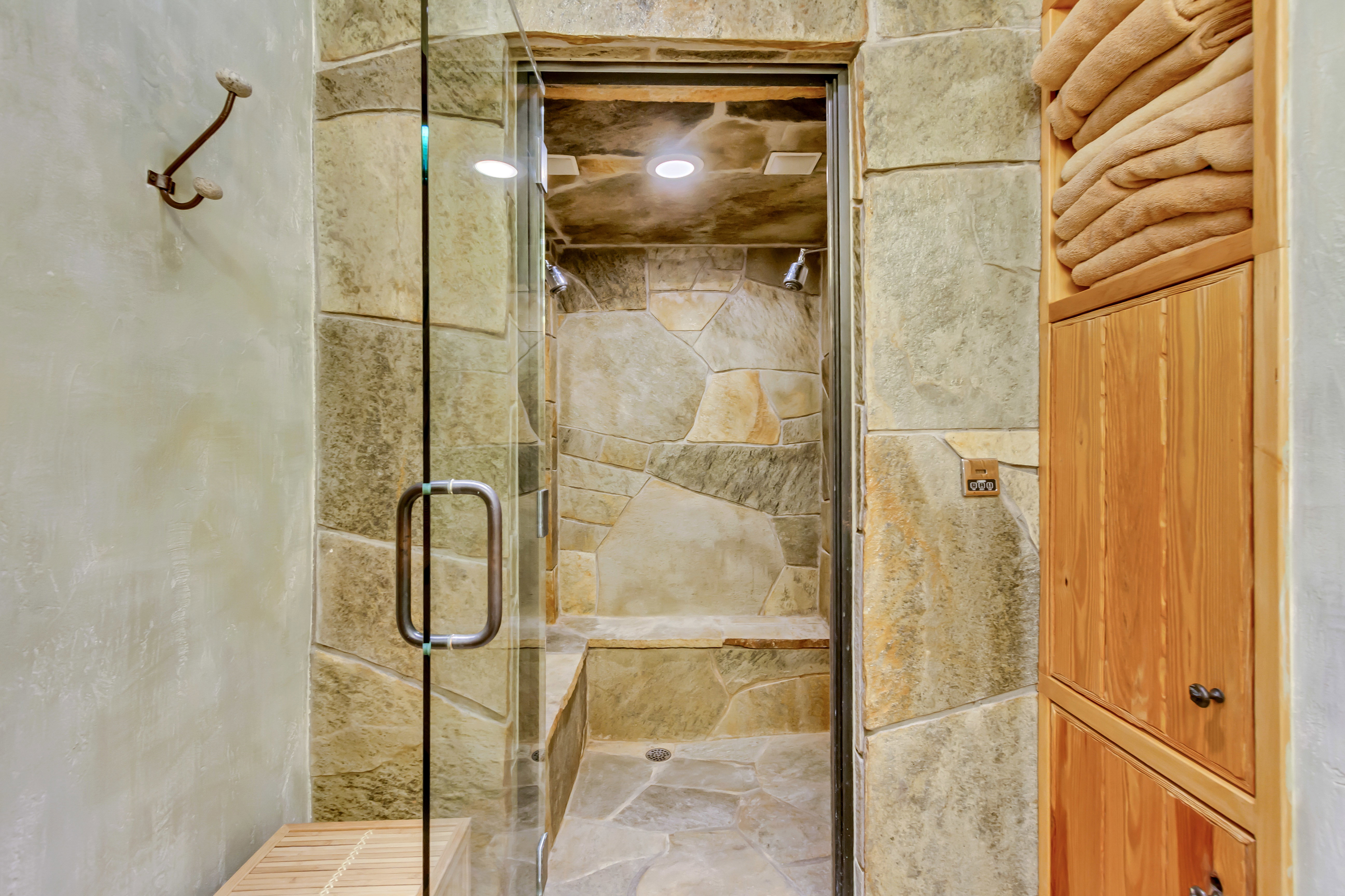Bathroom with a shower stall