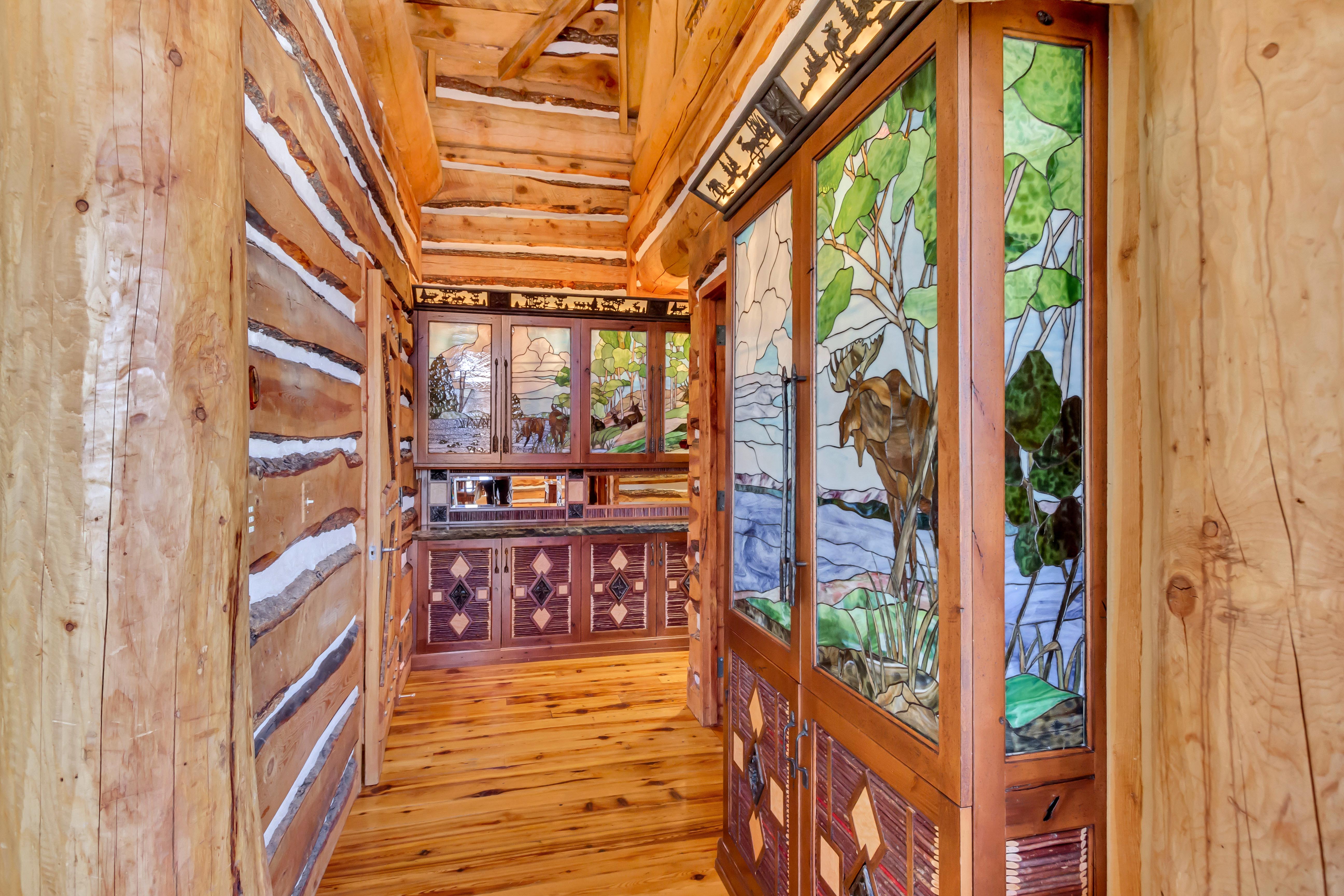 Entryway featuring wood-type flooring and french doors