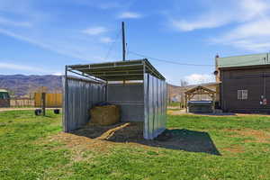 View of outdoor structure with a gazebo and a mountain view